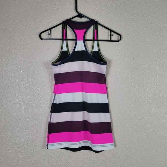 Lululemon CRB Cool Racerback Tank Top size XXS Striped Colorfully - Picture 2 of 6